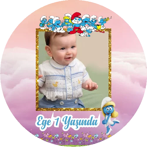 Şirinler Temalı Yuvarlak Açacak Magneti